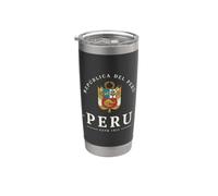 Repubblica del Perù Vintage Araldico Emblema Nazionale Estd Bicchiere termico in acciaio inox doppia parete
