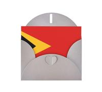 Repubblica Democratica di Timor Est orizzontale Holiday Card con busta grigia a forma di cuore e scrivere vari saluti di festa
