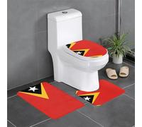 Repubblica Democratica di Timor Est, set di 3 tappeti da bagno, assorbenti, tappetini da bagno per vasca da doccia, ideali per tolette e case vacanze