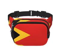 Repubblica Democratica di Timor Est stampato alla moda marsupio unisex messenger bag, borsa da viaggio alla moda, nero, taglia unica