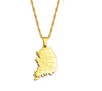 Repubblica Di Corea &Amp; Nome Della Città Collane Con Ciondolo Per Le Donne Ragazze Corea Del Sud Mappe Dei Gioielli Regalo Atriotico Coreano Gioielli Di Moda Regalo Del Migliore Amico Regalo Di Na