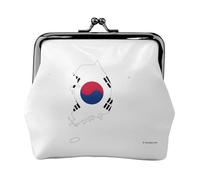 Repubblica di Corea Bandiera Mappa Stampato Microfibra PU Portafoglio In Pelle Kiss Lock Mini Pouch per Rossetto Chiave Cambia Organizzazione