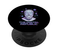 Repubblica digitale Plato Circuit Cyber Filosofia Vaporwave PopSockets PopGrip Adesivo
