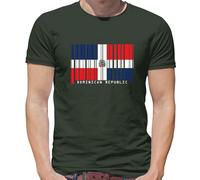 Repubblica Dominicana Codice a Barre Stile Bandiera - T-Shirt - Santo Domingo