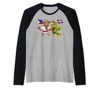 Repubblica Dominicana Filippine Bandiera Fiero Filipino Maglia con Maniche Raglan