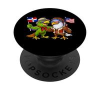 Repubblica Dominicana USA Bandiera americana Fiero PopSockets PopGrip Adesivo