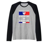 Repubblica Francese Certificato di Povertà Disoccupazione Debito Maglia con Maniche Raglan