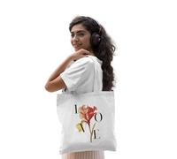 REPUBLIC OF CALIFORNIA ARCTT033-WH Tote Bag Love Rose Vintage Design - Accessorio alla moda retrò ed elegante, bianco, bianco, 38 X 42 CM, Utility