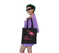 REPUBLIC OF CALIFORNIA ARCTT043-BK Tote Bag singolo e pronto a Flamingle - Borsa in cotone divertente e colorato per single,nero, Nero, 38 X 42 CM, Utility