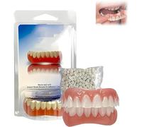 REPWEY Fivfivgo Soft Denture Reline Kit,Fivfivgo Soft Dentures,Snap on Dentures Silicone Fake Teeth Top Bottom (1 set)