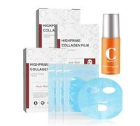 REPWEY Lushly Collagen Mask Kit (Mask + Spray),Premium Pure Collagen Films,Soluble Nano Collagen Mask and Mist Set,for Anti-Age Smooth out Fine Lines (3 pcs)