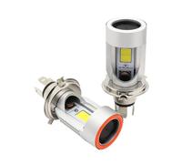 REPYL 1 PZ H4 LED Del Faro Del Motociclo Ba20d HS1 H6 Scooter Moto Faro Lampadina DRL Accessori 12 V Bianco Blu/Rosso Angelo occhio (Color : red, Size : BA20D)