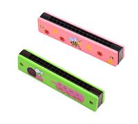 REQAG 2 Pezzi Armonica A Bocca Bambini Armonica A Bocca 16 Buche Armonica Per Bambini Legno Può Essere Utilizzata Come Regali Di Compleanno Regali Scolastici Souvenir Per Le Vacanze