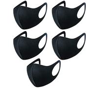 Requisite Needs, maschera antipolvere nera, 5 pezzi, maschera protettiva alla moda, lavabile, riutilizzabile
