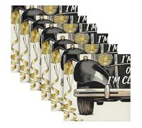 Rero Trendy Car Gold Black Birthday panno cena tovaglioli decorativi bobo vestiti set di 6 servilletas de tela para bautizo