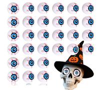 Reroon 30 Pcs Halloween Eyeballs | Trick or Treat Party Decorations | 1.5 in Scary Ping Pong Horror Props Eyeballs Favors for Scary Party | Fake Craft Eye Balls for Doll, Masks, Cupcake, Cosplay