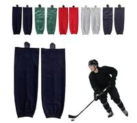Reroon Calzini da hockey in diversi colori per pratica come appassionati di sport, giocatori e allenatori, regalo per allenamento di squadra, adulti anziani, Nero , 29-30