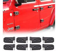 RERPRO JL - Kit cerniera porta in alluminio compatibile con Jeep Wrangler JL JLU e Gladiator JT Unlimited Rubicon Sahara 2018-2025, accessori sportivi originali di fabbrica, 8 pezzi, nero