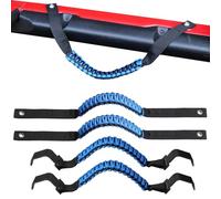 RERPRO Maniglie per porta anteriore e posteriore compatibili con Jeep Wrangler JL 4 porte 4XE Gladiator JT 2024 Accessori per interni Maniglia per impugnatura in paracord, mantiene la funzione airbag,