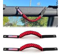 RERPRO Maniglie roll bar per Ford Bronco 2021 2022 2023 2024 2 accessori per 4 porte e 4 porte maniglia con impugnatura in paracord, con bandiera americana, confezione da 2 pezzi, rosso