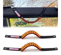 RERPRO Maniglie roll bar per Ford Bronco 2021 2022 2023+ accessori per 2 porte e 4 porte, maniglia in paracord, con bandiera americana, confezione da 2 arancione