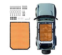 RERPRO Parasole compatibile con 2021 2022 2023 New Ford Bronco 4 porte parasole bikini tetto superiore Bimini rete morbida accessori esterni, blocca UV, vento, rumore, arancione