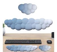 Res. da polso con sul cloud, tastiera con poggiapolsi nel cloud - 2 comodi poggiapolsi in memory foam - Bel bracciolo per tastiera, poggiapolsi ergonomico in memory foam