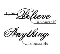 Resama Decorazione artistica da parete "If You Believe in Yourself,Anything is Possible 2 pezzi in metallo ispirazione" incoraggiamento Wall Art con frasi motivazionali nere da appendere