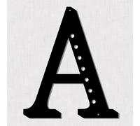Resama Lettera decorativa da parete in metallo nero, 28 cm, visiva 3D, grande alfabeto decorativo da appendere per soggiorno, camera da letto, ufficio, casa, feste (A)