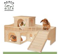 Resch 36 Kaninchenschloss Con Grande Terrazza Ratto Cincillà Legno Fatto a Mano