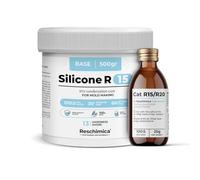Gomma Siliconica Liquida Bicomponente R15, ideale per Stampi in Silicone morbidi, Indurimento Rapido, stampi fai da te, Ideale per Realizzare Stampi per resina,cera,gesso e cemento (500 gr)