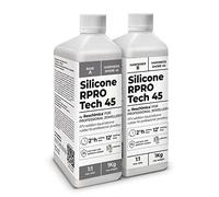Reschimica Gomma siliconica Traslucida 1:1, R PRO Tech 45, Facile da Usare e Atossica, Molto Resistente agli Strappi,Silicone per stampi per Il Fai da Te con Alte proprietà meccaniche (2 kg)