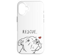 Rescue Dog Pitbull Disegno Salvataggio Mamma Adotta Non Negozio Custodia per iPhone 16 Plus