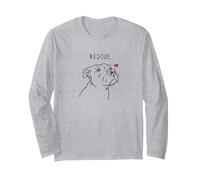 Rescue Dog Pitbull Disegno Salvataggio Mamma Adotta Non Negozio Maglia a Manica