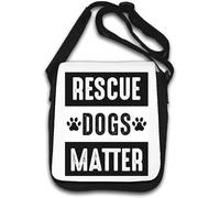 Rescue Dogs Matter - Borsa a tracolla, colore: Bianco