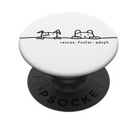 Rescue Foster Adotta l'arte di cani e gatti PopSockets PopGrip Adesivo