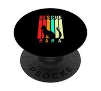 Rescue Mama apparel Cat Rescue Mom Gift Cat Lover Adopt Cat PopSockets PopGrip Adesivo