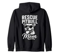 Rescue Pitbull Mom Dog Lover Dichiarazione Felpa con Cappuccio