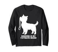 Rescued is My Favorite Razza Cane adozione Animale Domestico Salvataggio Maglia a Manica