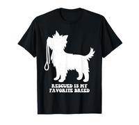 Rescued is My Favorite Razza Cane adozione Animale Domestico Salvataggio Maglietta