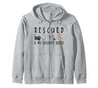 Rescued is My Favorite Razza Cute Cats Save Preventivo Felpa con Cappuccio