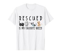 Rescued is My Favorite Razza Cute Cats Save Preventivo Maglietta