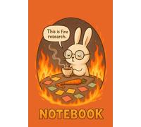 Research Themed Burnout Bunny Orange Cover Notebook | 150 Pages, 6x9” College Ruled |: Perfect Gift for Graduate Students, Master's, Doctorate, ... and Bright Cartoon-Style Lined Notebook
