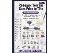 Réseaux Terrain Sans Prise de Tête Volume 7 (EDITION COULEUR): 10 projets corrigés pour segmenter une entreprise avec VLANs, trunks et routage inter-VLAN