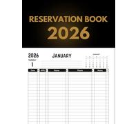 Reservation Book for Restaurant 2026: One page per day , From 1 January 2026 to 31 December 2026
