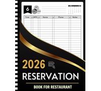 Reservation Book for Restaurant: One Page Per Day Planner From 1 January 2026 to 31 December 2026