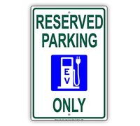 Reserved Parking EV Veicolo Elettrico Solo Stazione di Ricarica Alluminio Metallo 30,5 x 45,7 cm Targa Segnale