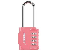 RESET-060 Lucchetto a combinazione, gancio lungo 6.1 cm - Lucchetto a combinazione impermeabile per armadietto, recinzione, cassetta degli attrezzi -Rosa