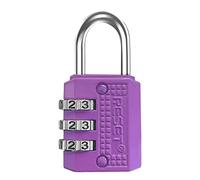RESET -071 Mini lucchetto a combinazione, 3 cifre resettabile, viola, 1 confezione