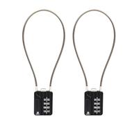 RESET-200 Lucchetto a combinazione con cavo, 4 cifre, 3 mm, 30 cm, 2 pezzi | Include 2 lucchetti. 30 cm misurano solo il cavo, non il corpo; cavo da 3 mm e terminale devono passare in ogni apertura.